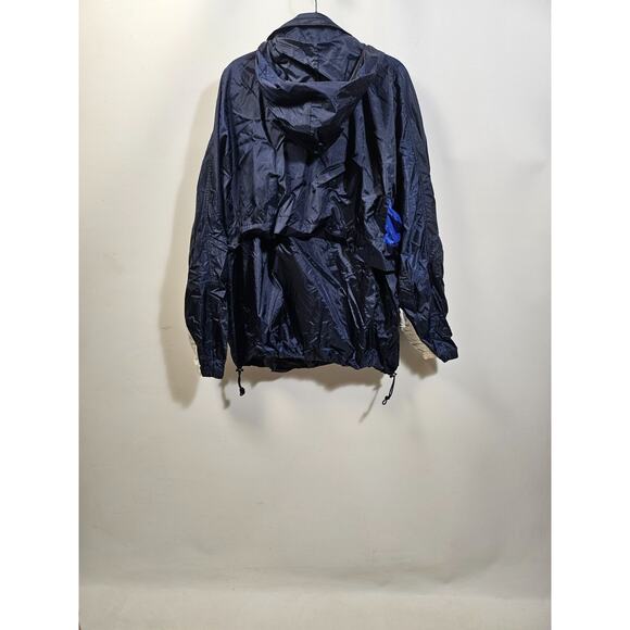 Reebok Vintage Spellout Windbreaker Pullover Snap Zip Hooded Men's Navy Size 2XL - Picture 10 of 13